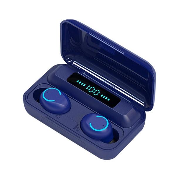 Wireless Noise-cancelling Earbuds with Charging Case - Blue