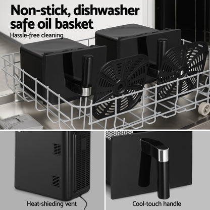 Devanti Air Fryer Oven 11L Dual Zone Fryers