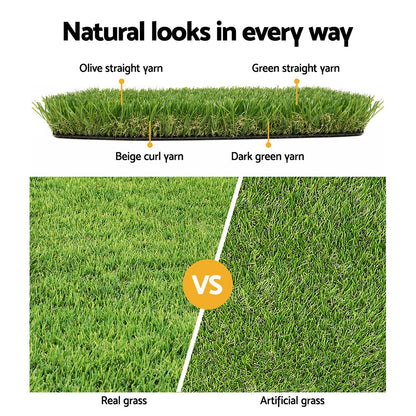 Prime Turf Artificial Grass 20mm 2mx5m Synthetic Fake Lawn Turf Plastic Plant 4-coloured