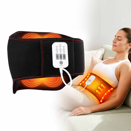 Livemor Back Massager for Sciatica Relief, Airbag Traction and Heat Lumbar Support Belt, 124cm