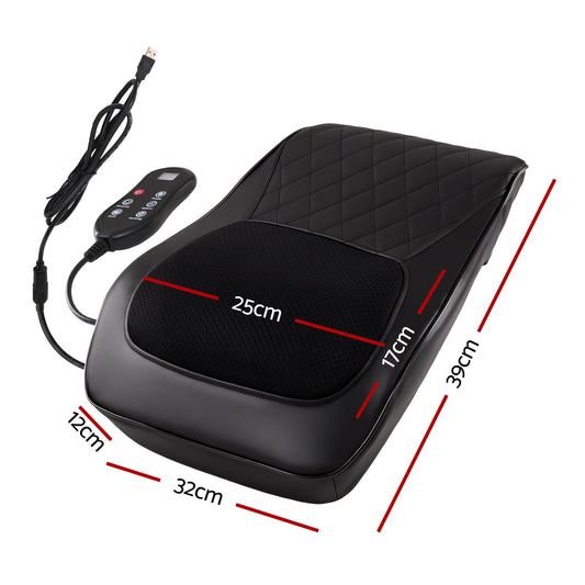 Livemor Back Massager with Heat and Traction, Neck and Shoulder Massage Pillow, Ergonomic Backrest for Office Chair & Sofa, Lumbar Support Cushion with 2-Level Thermal Relief, 6 Modes for Cervical & Full Body Pain Relief, Large