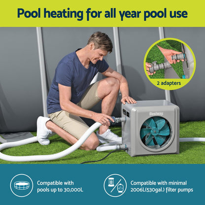 Bestway 4.4kW Pool Heater Water Temperature Heating Fit Pools up to 30,000L
