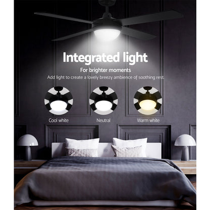 Devanti 52'' Ceiling Fan DC Motor w/Light w/Remote - Black