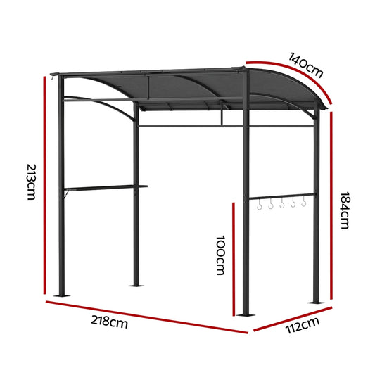 Instahut Gazebo Outdoor BBQ Grill Patio Garden Marquee Shade Shelter Shelf Hooks Grey