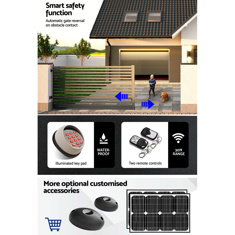 Electric Sliding Gate Opener 1200KG Keypad 4M
