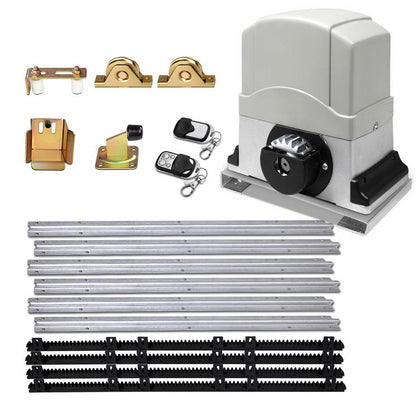 Electric Sliding Gate Opener 1200KG Auto Remote Hardware Kit Rail 4M