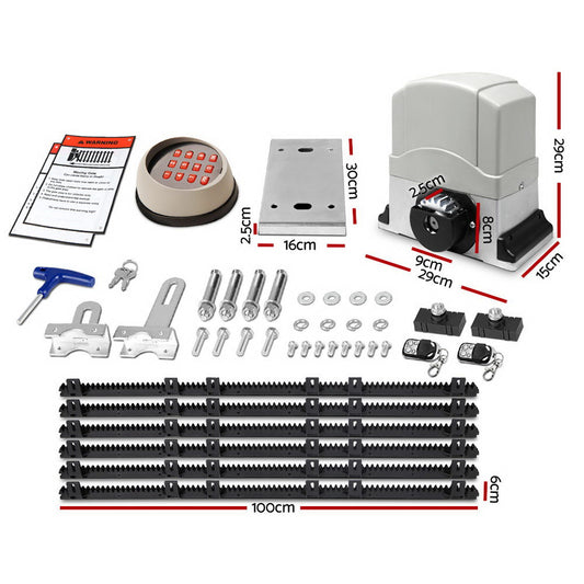 Automatic Sliding Gate Opener Kit Keypad 6M 1200KG