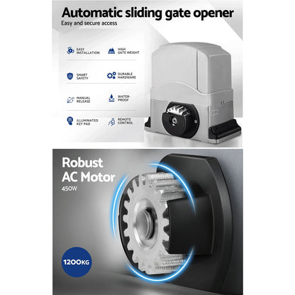 Automatic Sliding Gate Opener Kit 4M 1200KG