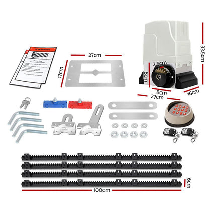 Automatic Sliding Gate Opener Kit Keypad 4M 1800KG