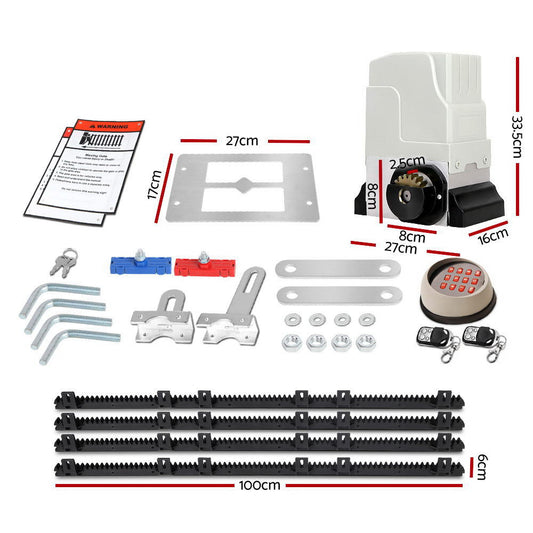 Automatic Sliding Gate Opener Kit Keypad 4M 1800KG