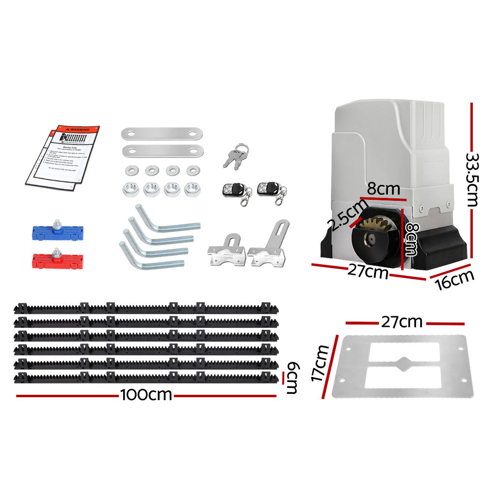 Automatic Sliding Gate Opener Kit 6M 1800KG