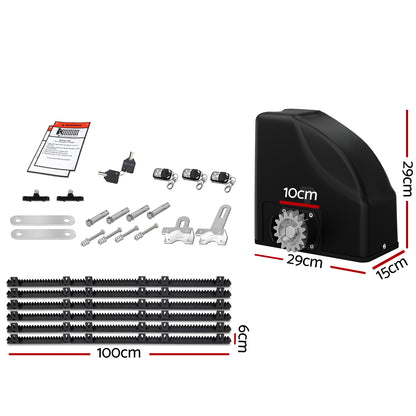 Automatic Sliding Gate Opener Kit 10W Solar 6M 600KG