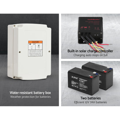 Automatic Sliding Gate Opener Kit 10W Solar 6M 600KG