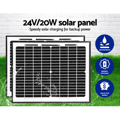 Dual Swing Gate Opener 800KG 20W Solar Panel