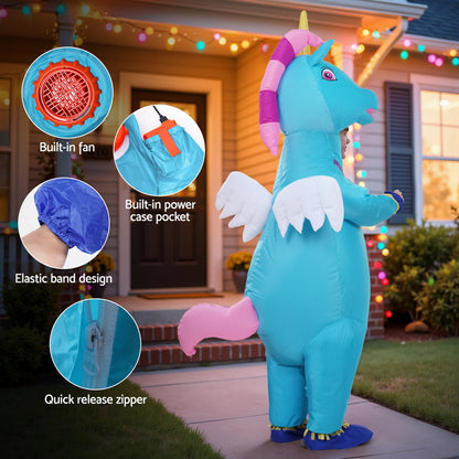 Inflatable Unicorn Costume Adult Suit Blow Up Party Fancy Dress Halloween Cosplay