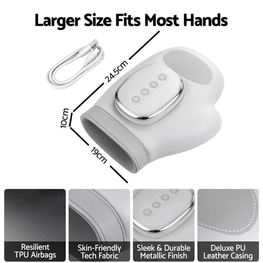 Livemor Hand Massager with Heat and Compression for Arthritis Carpal Tunnel | Large Hand Chamber Fits Left or Right Hand, with 5 Compression Levels, 3 Modes, and 3 Heat Levels, Gift for Women Men
