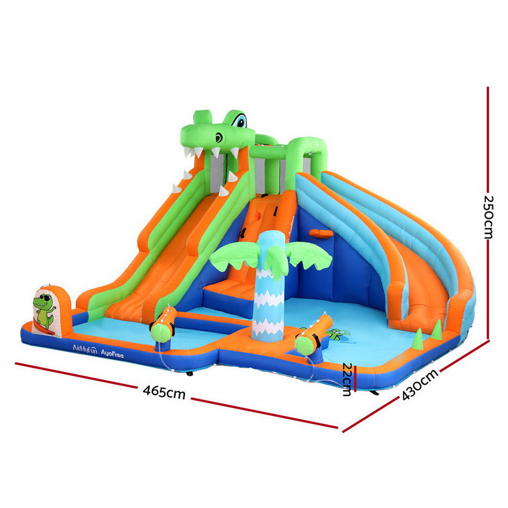 AirMyFun Kids Inflatable Pool Water Double Slide Park Jumping Castle 465X430CM