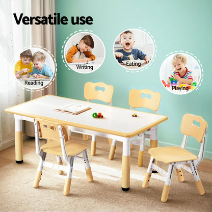 1 Keezi Kids Table and 4 Chairs Set Graffiti