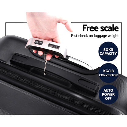 Wanderlite 28 Inch Luggage with TSA Lock Spinner Travel Suitcase Carry On Hard Shell Luggage Case Black