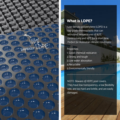 Aqua Buddy Pool Cover 600 Micron 8.5x4.2m w/ Roller 5.55m Swimming Pools Black Solar Blanket