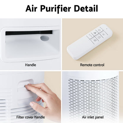 Devanti Air Purifier 4-Layer HEPA Filter White