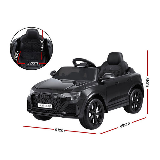 Kids Ride On Car Licensed RSQ8 Electric Toy Black Remote 12V Cars Black