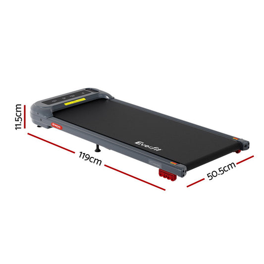 Everfit Treadmill Electric Walking Pad with Incline Under Desk Home Gym Grey