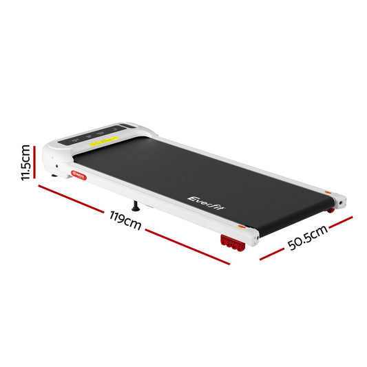 Everfit Treadmill Electric Walking Pad with Incline Under Desk Home Gym White