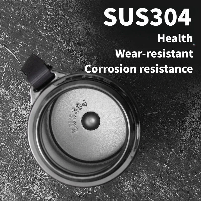 1L Thermos Bottle with LED Temperature Display Black