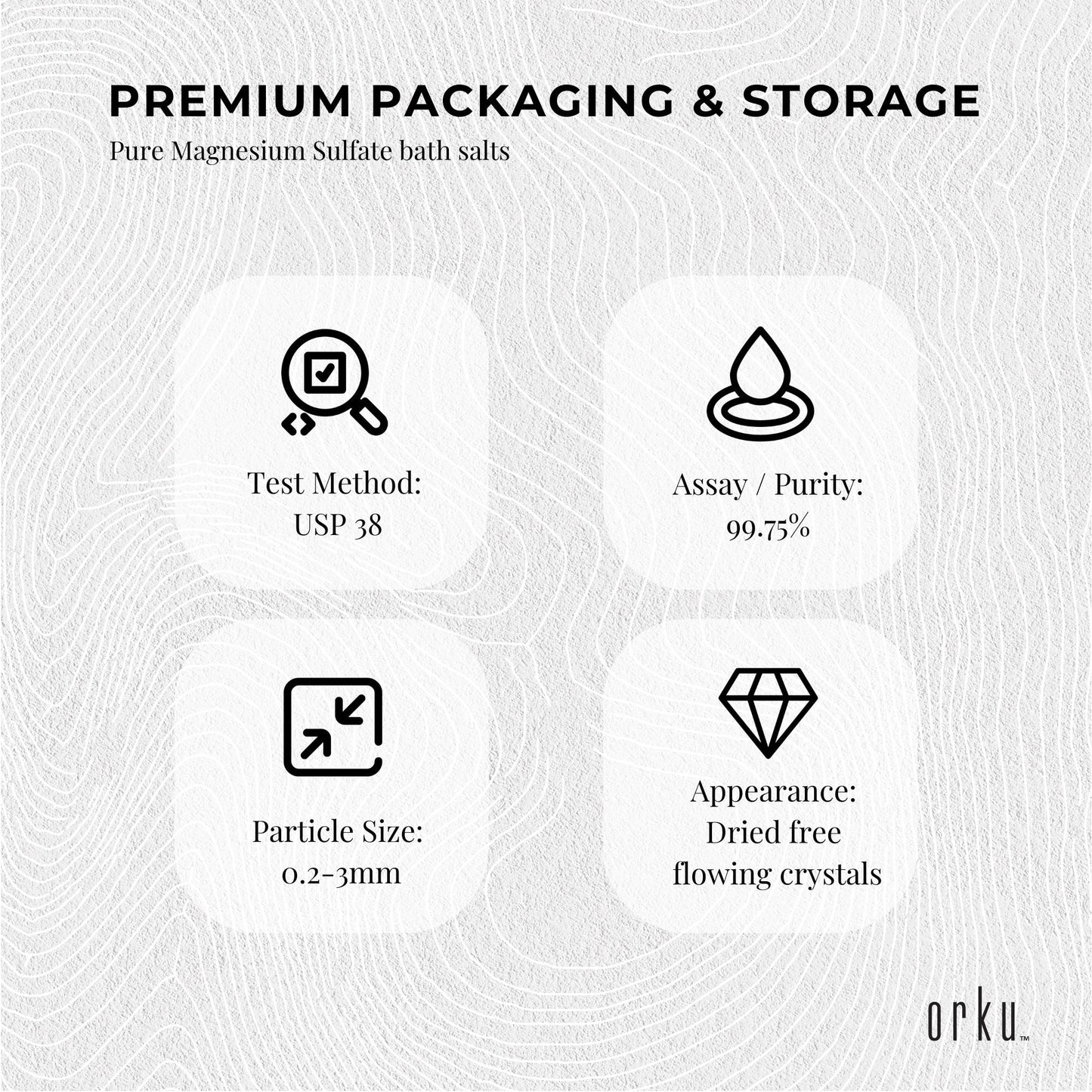 Orku 5Kg Epsom Salt - Magnesium Sulphate Bath Salts For Skin Body Sulfate