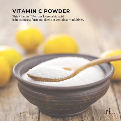Orku Bulk 20Kg Vitamin C Powder Pure L-Ascorbic Acid - USP Grade Non-GMO