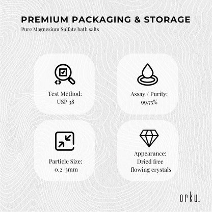 Orku 100g Epsom Salt - USP Grade Magnesium Sulfate Body Bath Salts