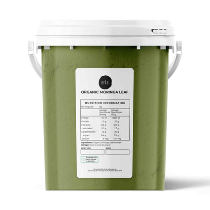 Orku 400g Organic Moringa Leaf Powder Tub - Food Grade Oleifera Drumstick Leaf