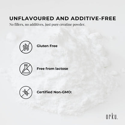 Orku 2Kg Creatine Monohydrate Powder – 200 Mesh Micronised | 99.9% Purity