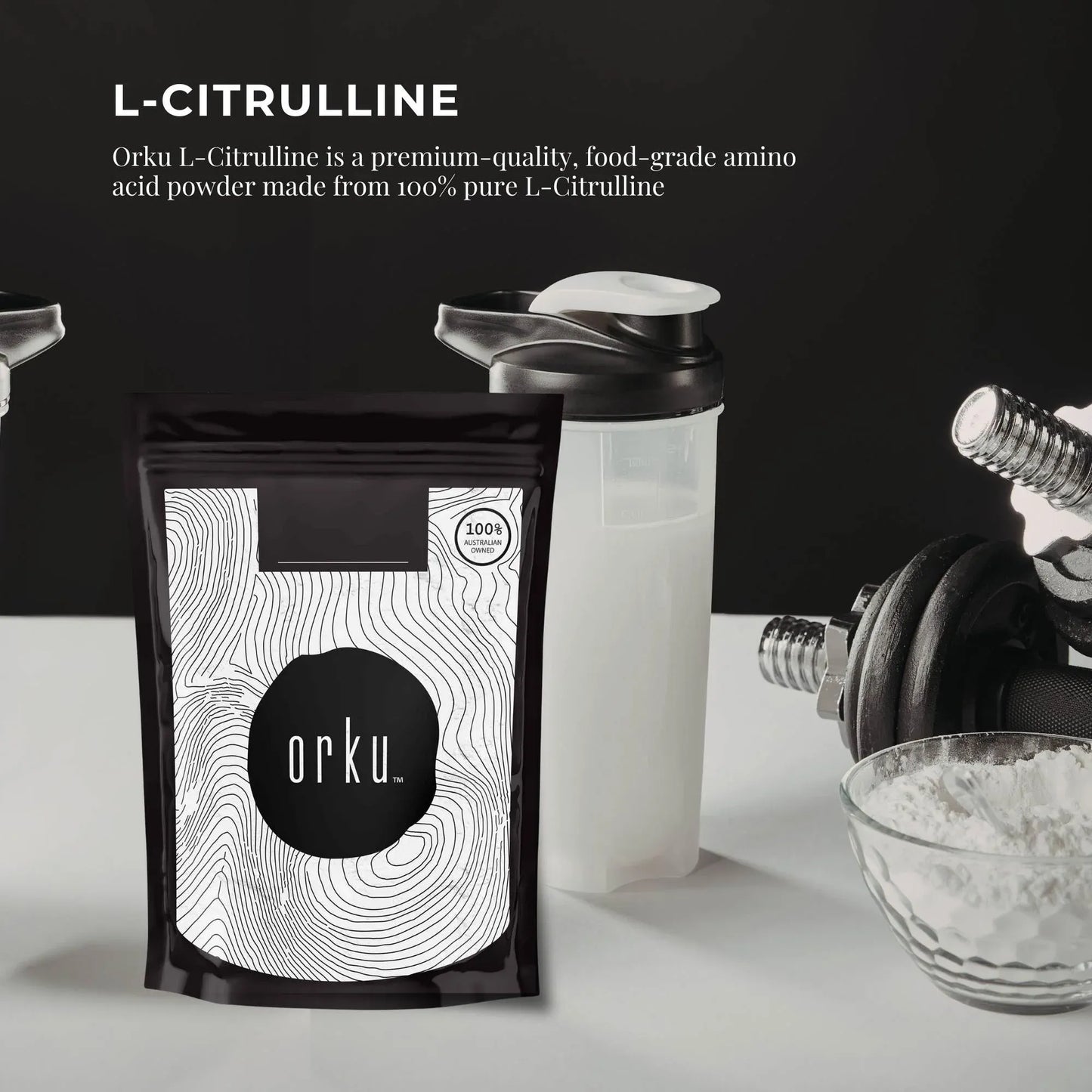 Orku 100g L-Citrulline Powder Buckets - 100 % Pure Food Grade Amino Acid