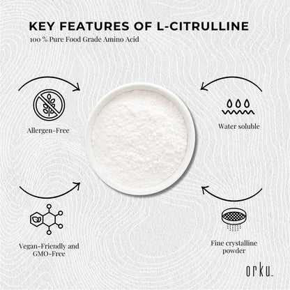 Orku 100g L-Citrulline Powder Buckets - 100 % Pure Food Grade Amino Acid