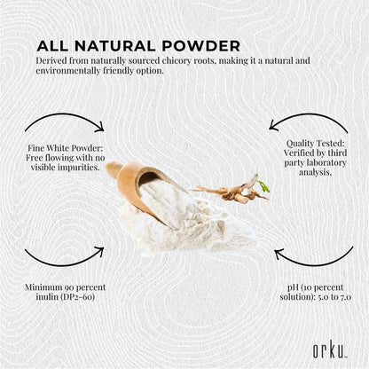 Orku 100g Chicory Root Inulin Powder - Unflavoured Natural Prebiotic Fibre
