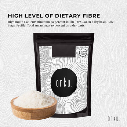 Orku 1Kg Chicory Root Inulin Powder - Unflavoured Natural Prebiotic Fibre