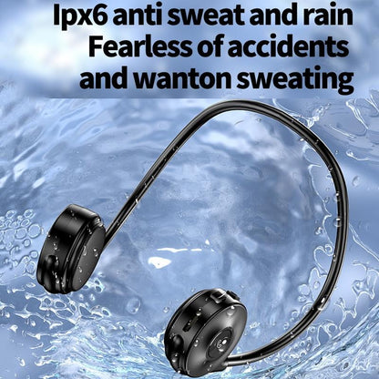 Bone Conduction Bluetooth Earphones with Stereo Vibration Speaker - Red