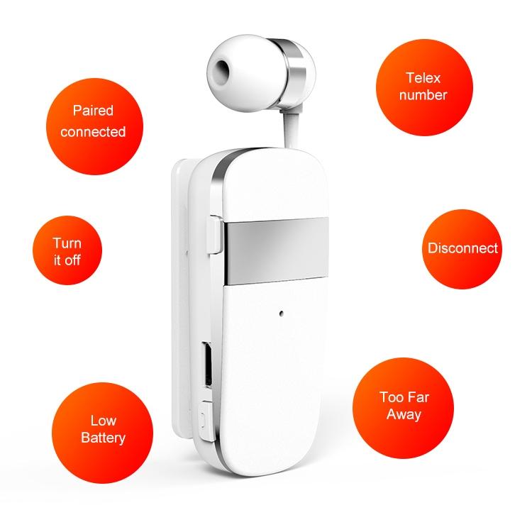 Wireless Bluetooth Earphone with Vibration Reminder for Phone - Gray