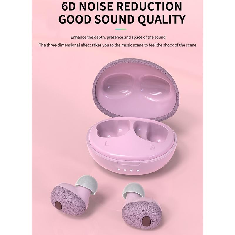 Wireless Bluetooth Earphones with 5d Sound and Magnetic Charging Box - Cherry Blossom Pink