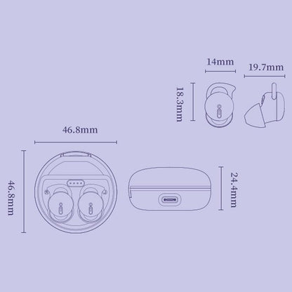 Comfortable Wireless Bluetooth Earphones - Noise Canceling - Purple