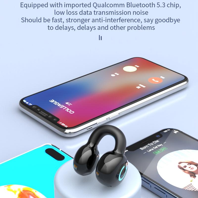 Wireless Bone Conduction Earphone - Single Ear Clamp Design - Pink