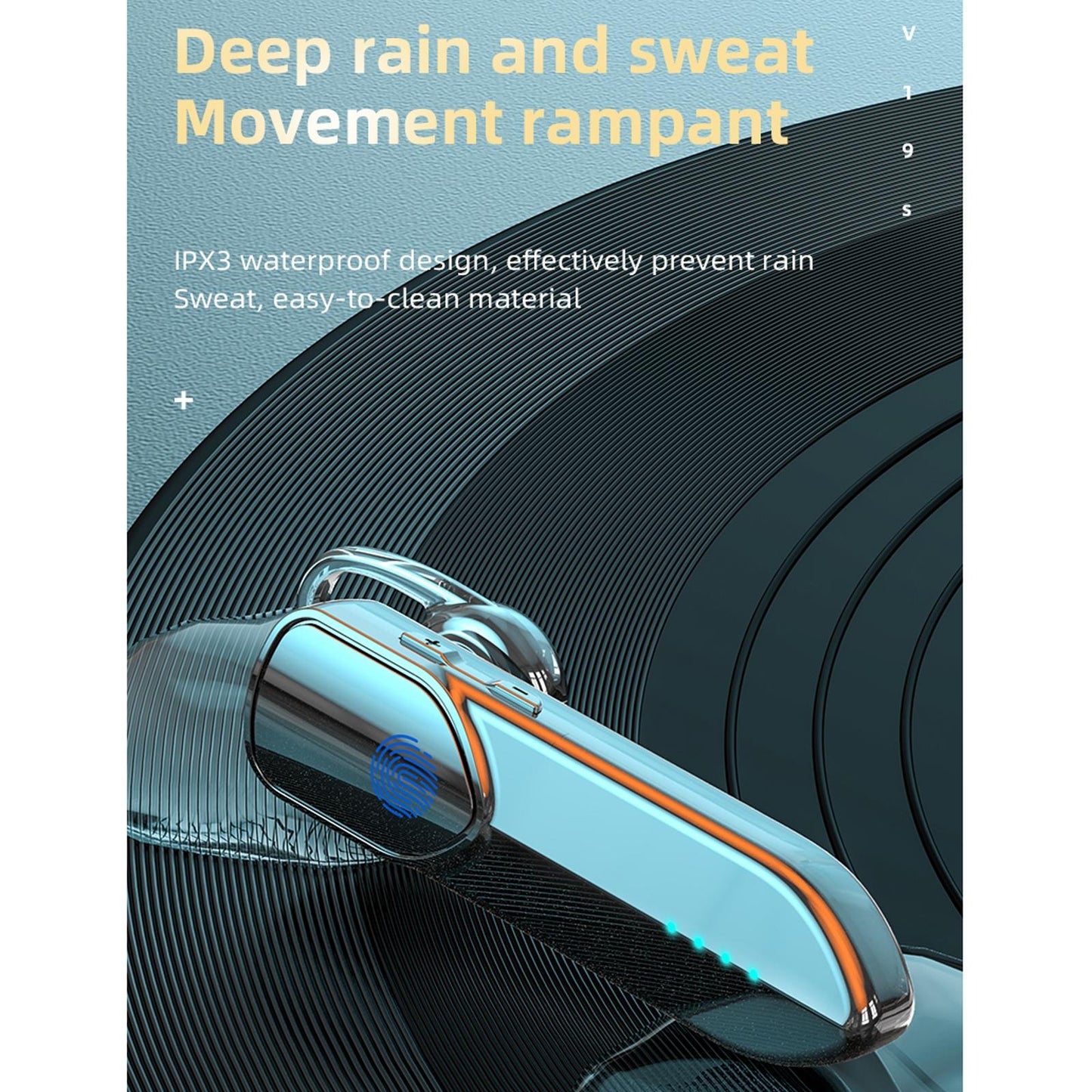 Business Style Bluetooth 5.0 Earphone with Fingerprint Touch - Purple