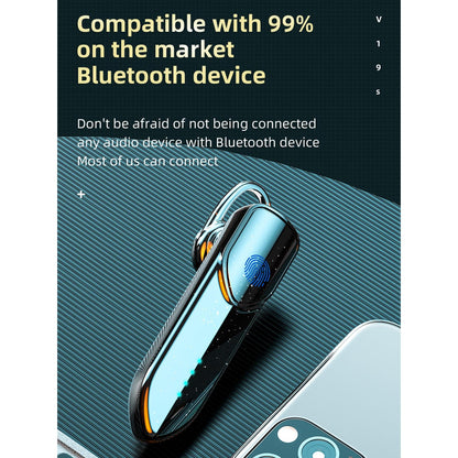 Business Style Bluetooth 5.0 Earphone with Fingerprint Touch - Purple