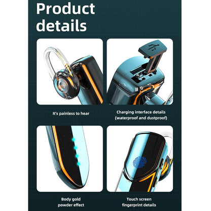 Business Style Bluetooth 5.0 Earphone with Fingerprint Touch - Purple