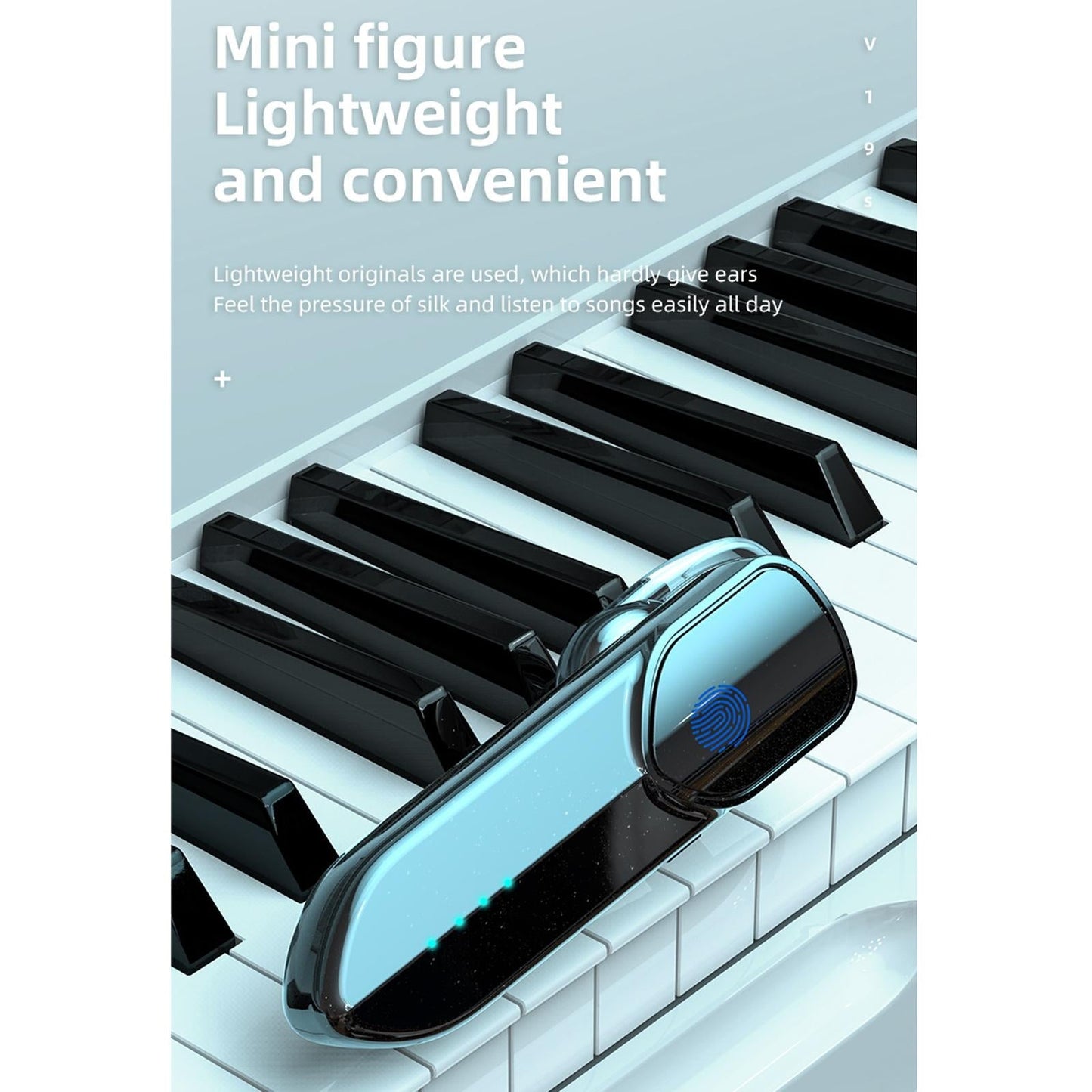 Business Style Bluetooth 5.0 Earphone with Fingerprint Touch - Purple