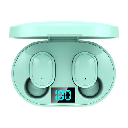 Wireless Bluetooth Earphones with E6s Led Display - Tws - Green