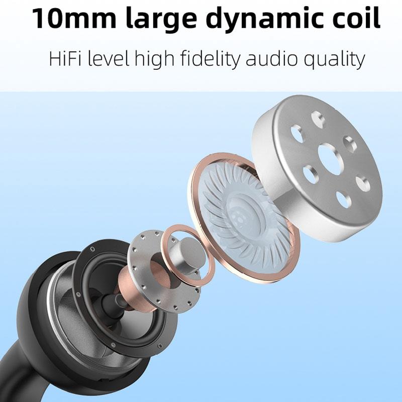 Wireless Single Ear Clip-on Bluetooth Earphone - M-s8 - Blue