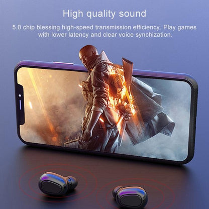 Wireless Bluetooth 5.0 Earphones with 9d Sound & Charging Box - Pink